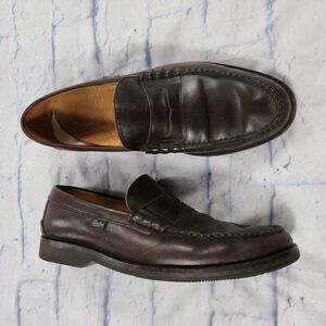 Paraboot MENS SIZE 9.5 Coraux Loafer Penny Shoes Leather Brown